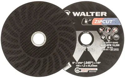 Walter 11T062, ZIPCUT 6X3/64X7/8'' T1 CUT-OFF WHEEL