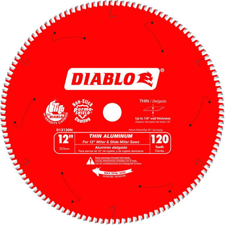 Diablo D12120N, 12 in. x 120T Thin Aluminum Cutting Saw Blade