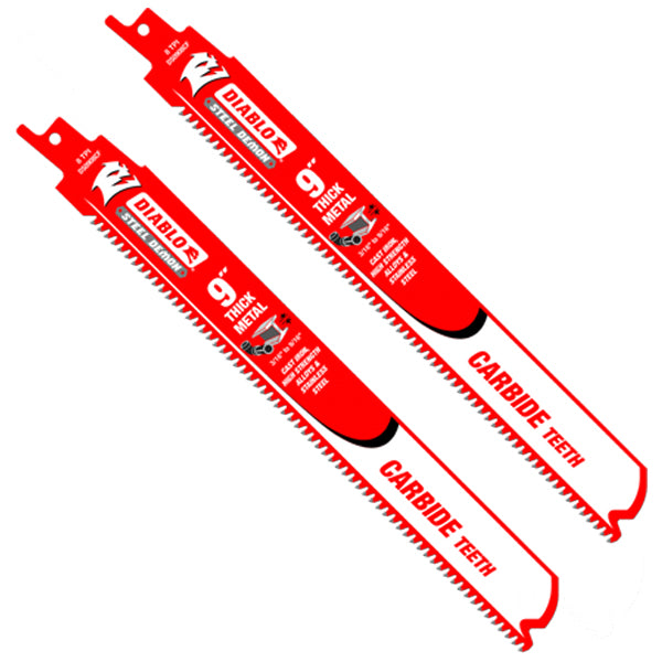 Diablo DS0908CFP, 9" Steel Demon 8 TPI Carbide Recip Saw Blade (2/pkg)