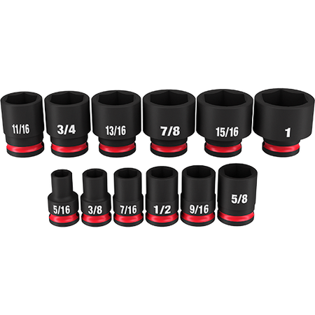 Milwaukee 49-66-7005, 3/8" Drive SHOCKWAVE Impact Duty SAE Standard 6 Point Socket Set - 12 Piece