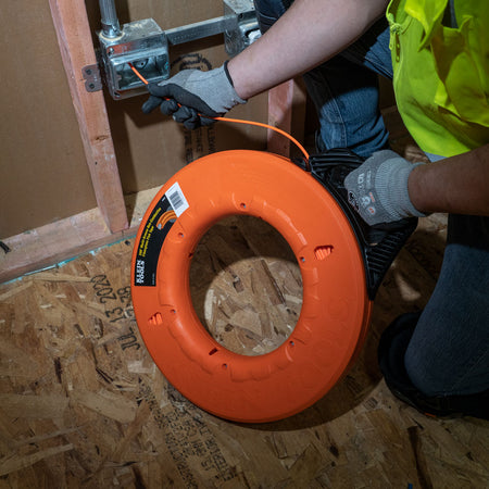 Klein Tools 56059, Grooved Fiberglass Fish Tape 200'