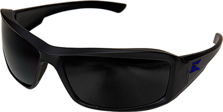 Edge Eyewear TXB436-E4, Brazeau Torque, Matte Black Frame, Blue Logo/Smoke Lens  (Polarized)
