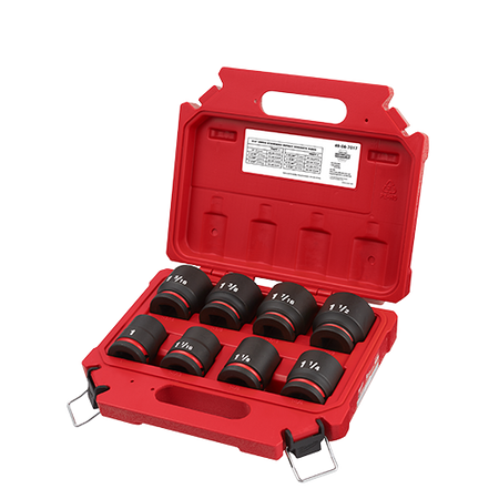 Milwaukee 49-66-7017, 3/4" Drive SHOCKWAVE Impact Duty SAE Standard 6 Point Socket Set - 8 Piece