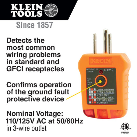 Klein Tools RT210, GFCI Outlet Tester
