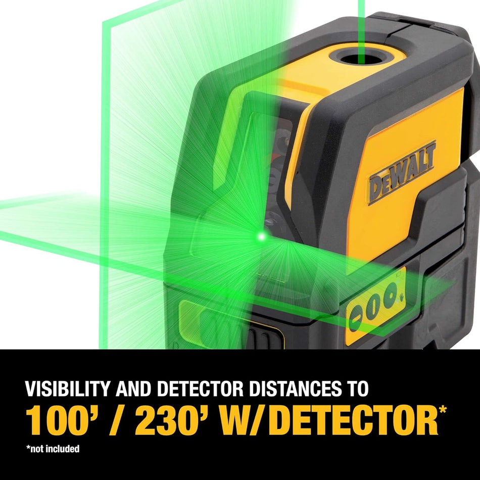 DEWALT DW0822CG,  Laser Level, Cross Line and Spot Laser, Green