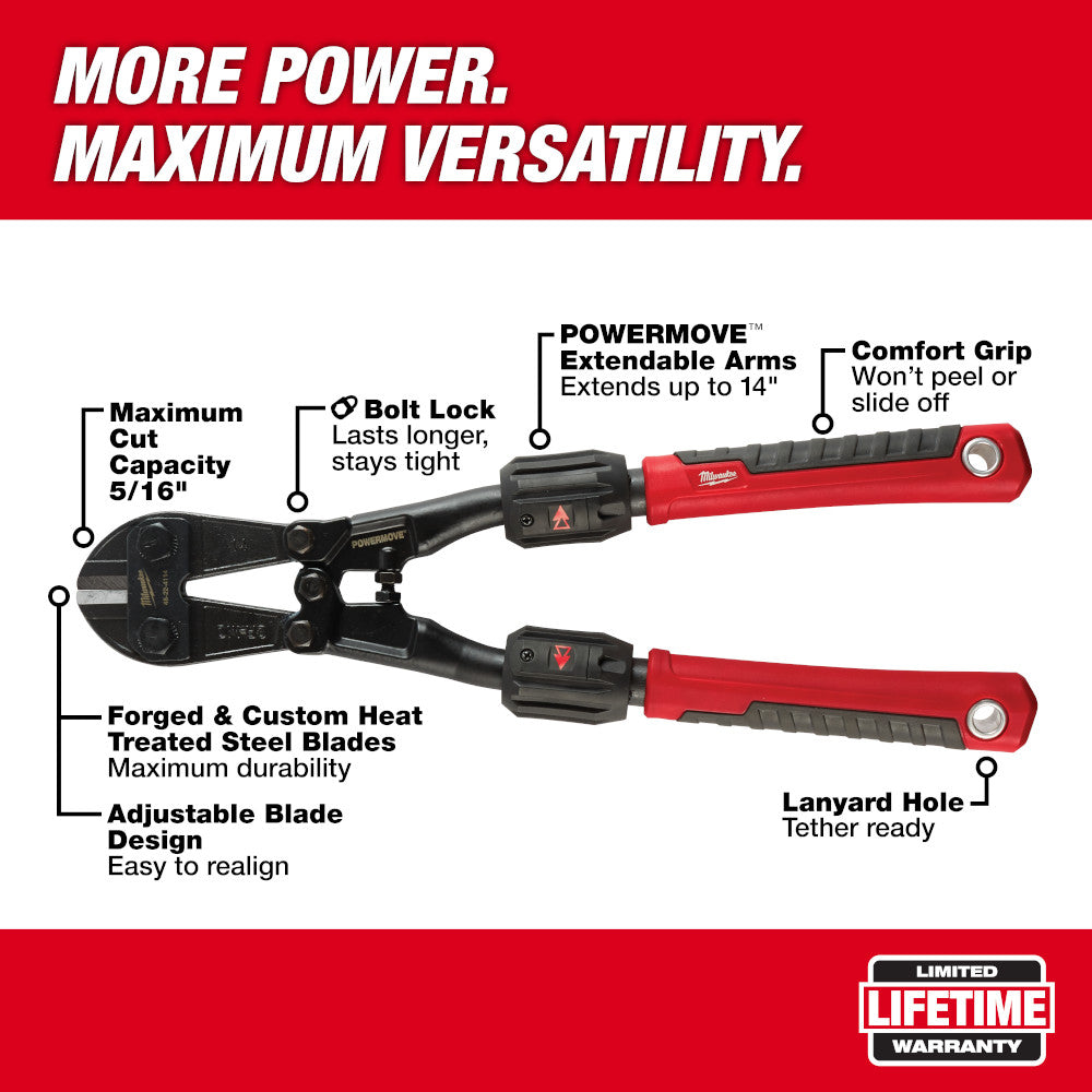 Milwaukee 48-22-4114, 14" Adaptable Bolt Cutter with POWERMOVE