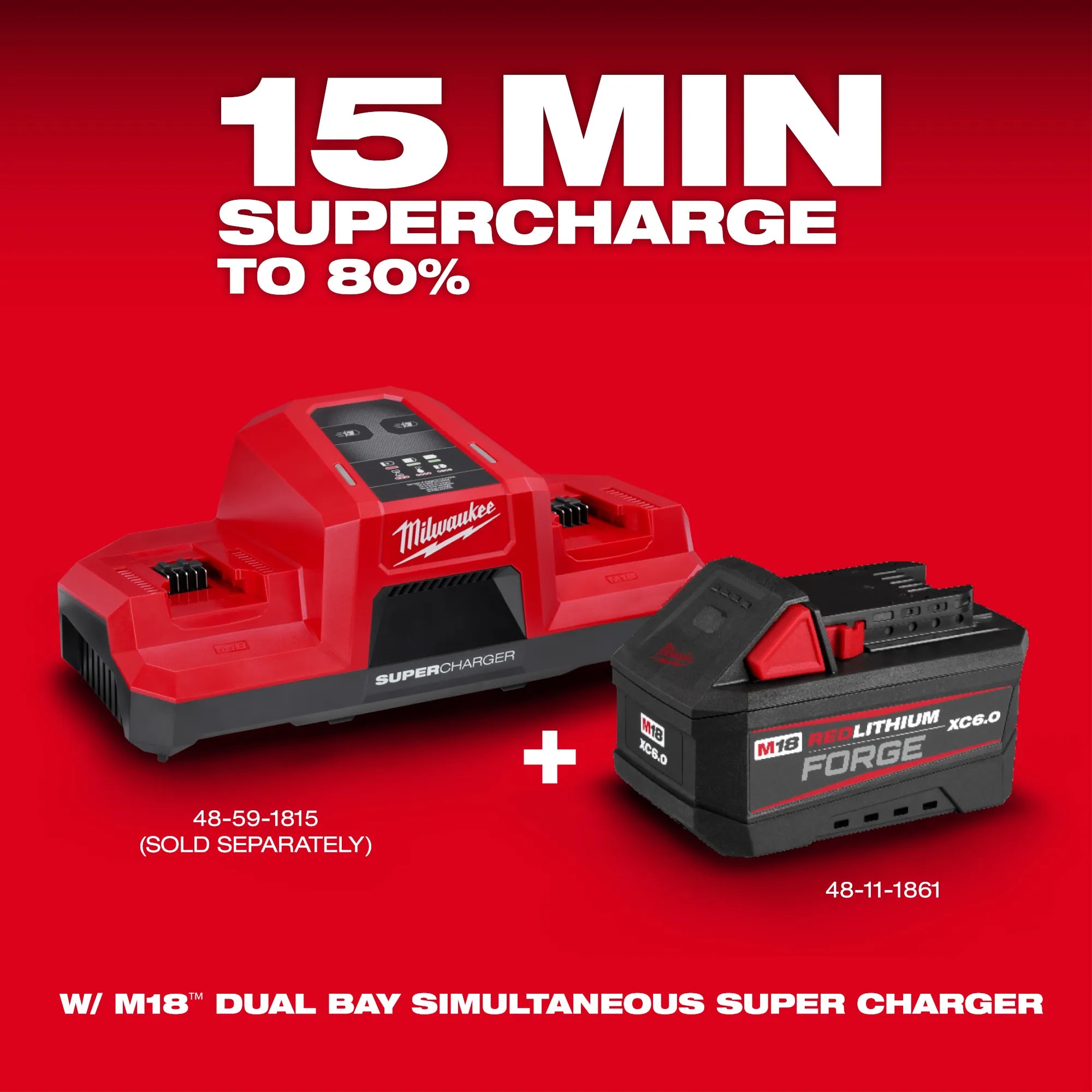 Milwaukee 48-11-1861, M18™ REDLITHIUM™ FORGE™ XC6.0 Battery Pack