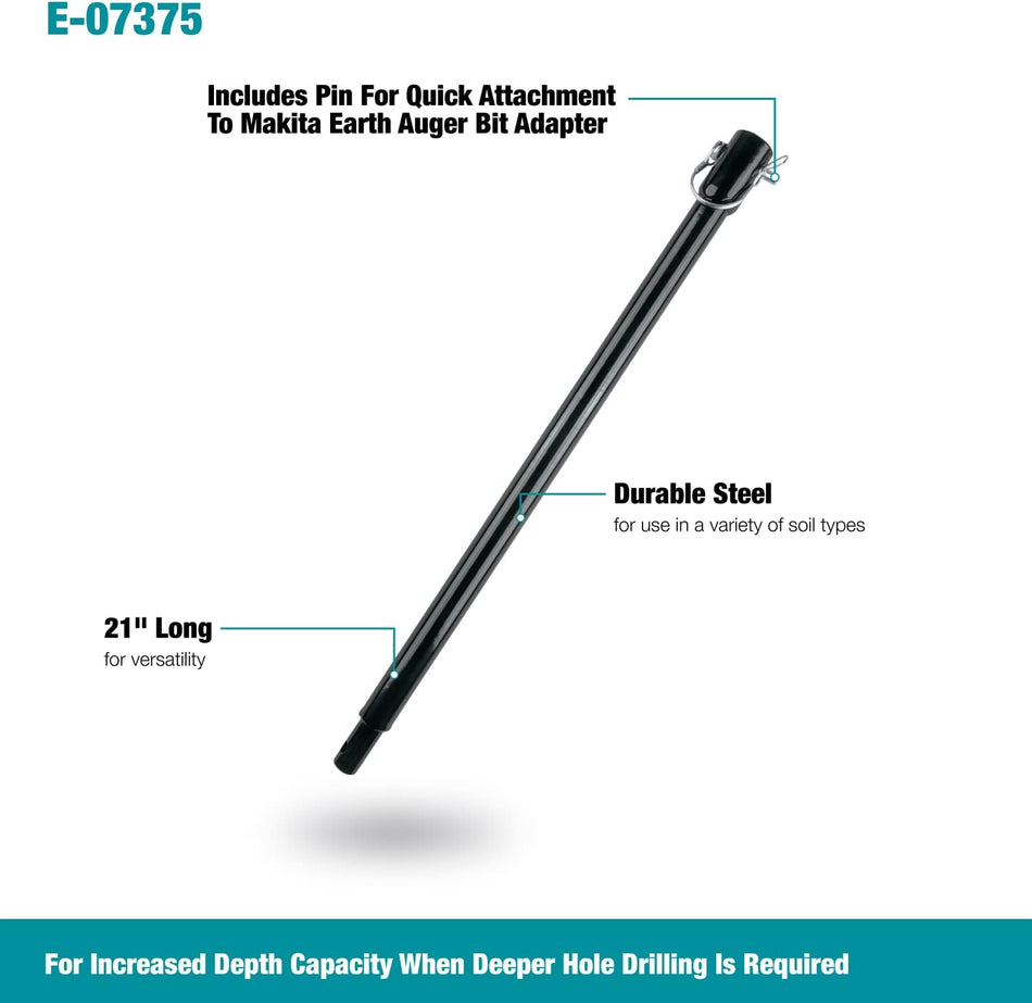 Makita E-07375,  Earth Auger Drill Bit 21" Extension Bar