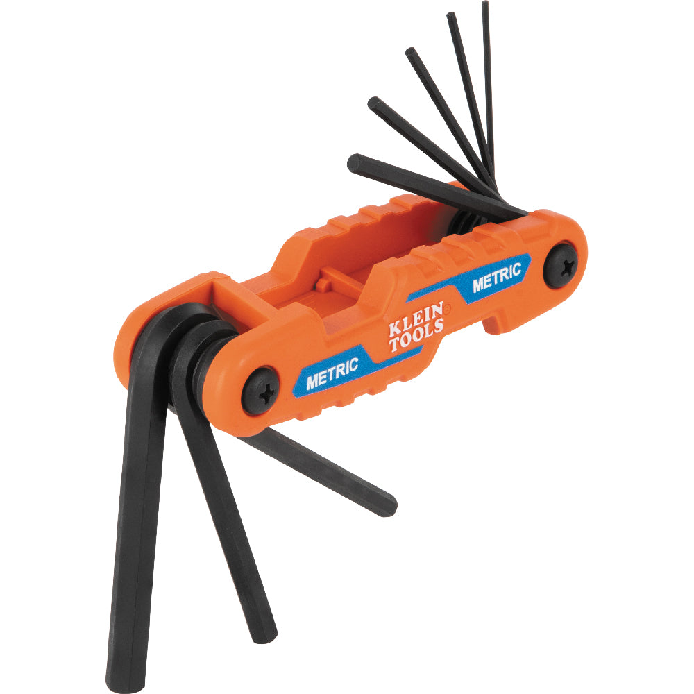 Klein Tools 70542, Compact Folding Hex Key Set, SAE and Metric