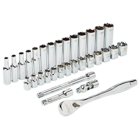 Milwaukee 48-22-9508, 3/8" Drive 32 pc Ratchet & Socket Set (Metric)