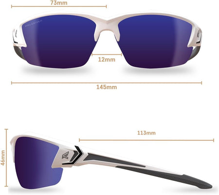 Edge Eyewear TSDKAP248-G2, Khor G2 - White Frame / Polarized Aqua Precision Blue Mirror Lenses