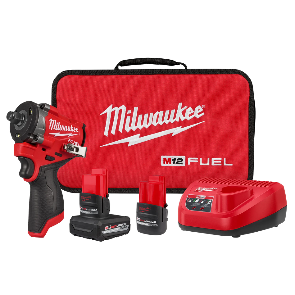 Milwaukee 2563-22, M12 FUEL™ Stubby 1/2" Impact Wrench Kit