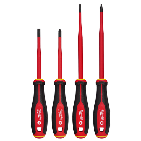 Milwaukee 48-22-2219, 4pc 1000V Insulated Slim Tip Screwdriver Set