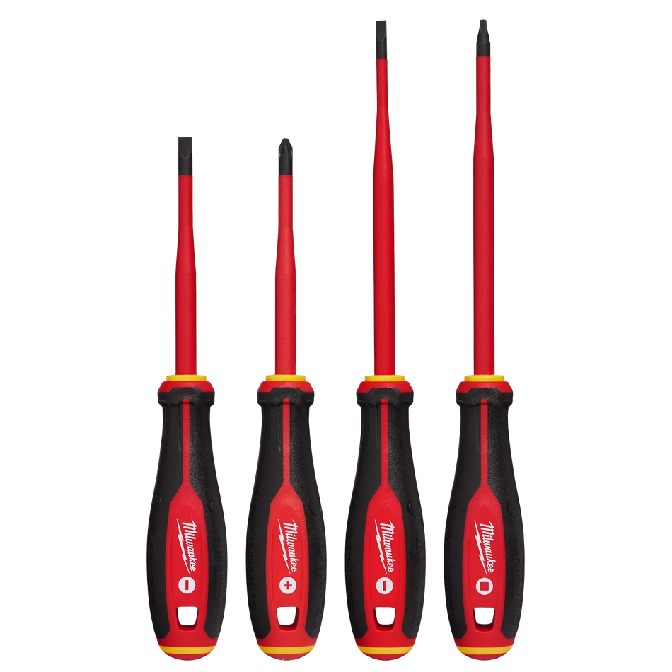 Milwaukee 48-22-2219, 4pc 1000V Insulated Slim Tip Screwdriver Set