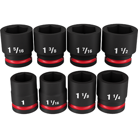 Milwaukee 49-66-7017, 3/4" Drive SHOCKWAVE Impact Duty SAE Standard 6 Point Socket Set - 8 Piece