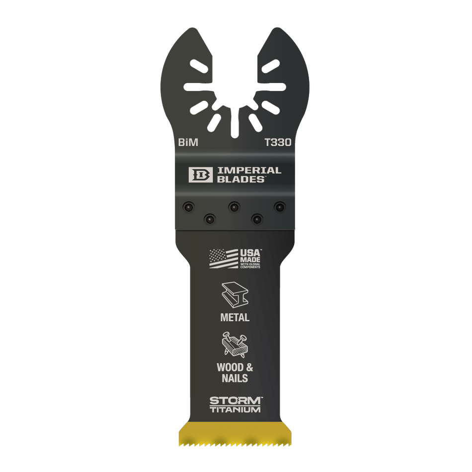 Imperial Blades IBOAT330-1, One Fit 1-1/4" Multi-Material Storm Titanium Metal/Wood Blade, 1PC